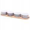 Black And White Snack Bowls, 4 Pcs + Tray