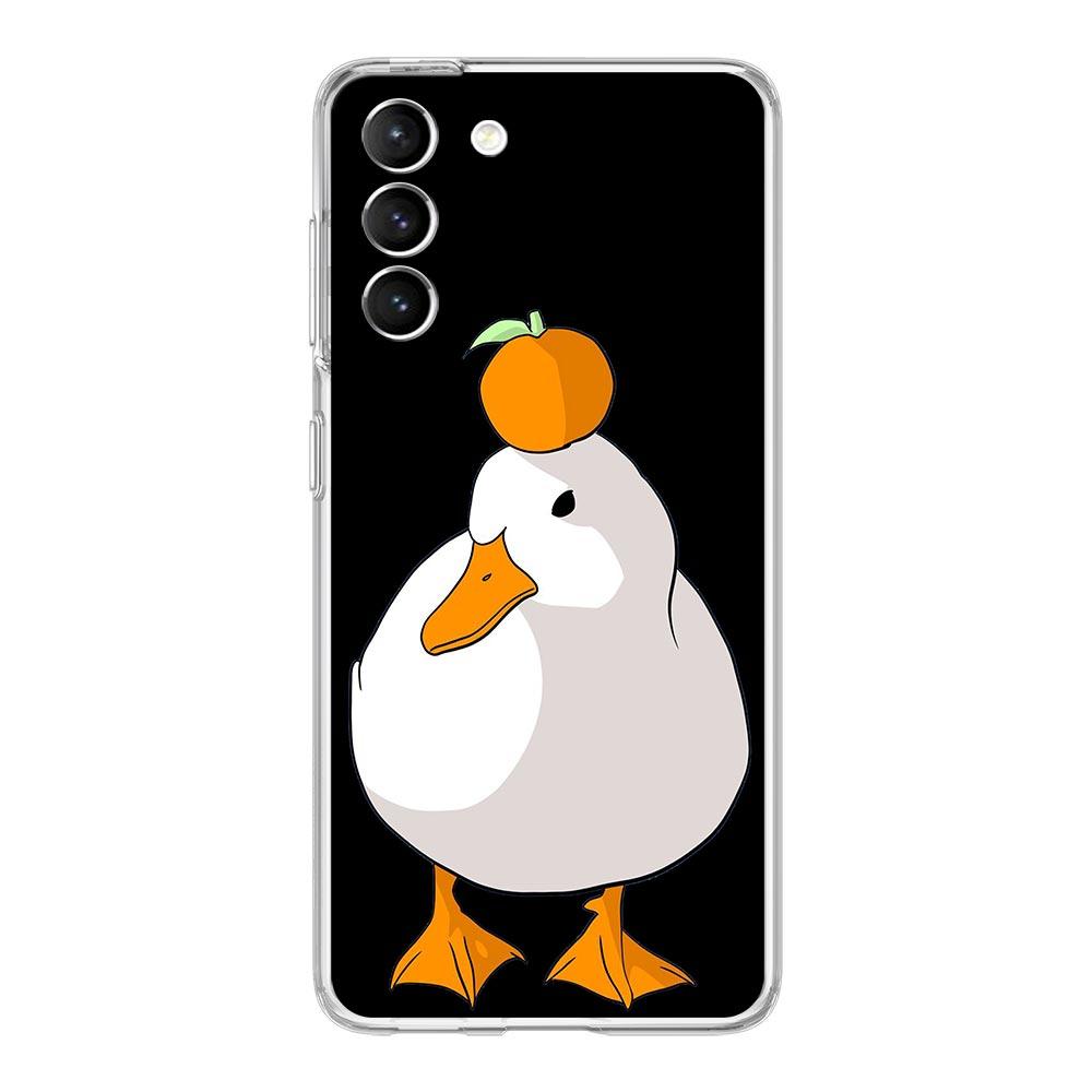 Cartoon Doubt Duck Shockproof Phone Case For Samsung Galaxy S23 Ultra S22 5G S20 S21 FE 5G S10E S9 S8 S10 Plus Soft Clear Cover
