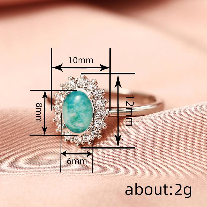 Smudge Natural Zircon Ring Female Douyin Spring New, Elegant Lady Sweet Wind Ring