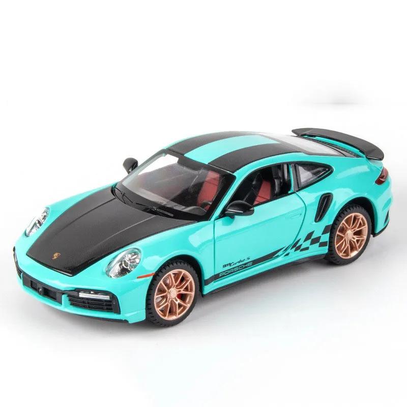 1:24 911 Turbo S GT3 RSR Toy Alloy Car Model Sound Light Pull Back Simulation Vehicle Model Collection Gifts for Friend