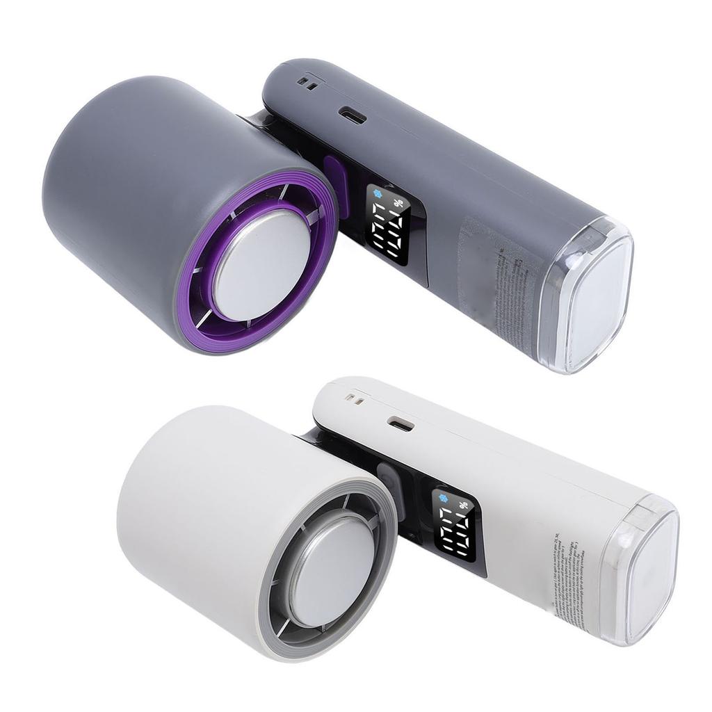 Handheld Fan Digital Display High Speed Turbine Ice Cooling Fan Foldable Fan with Light for Travel O