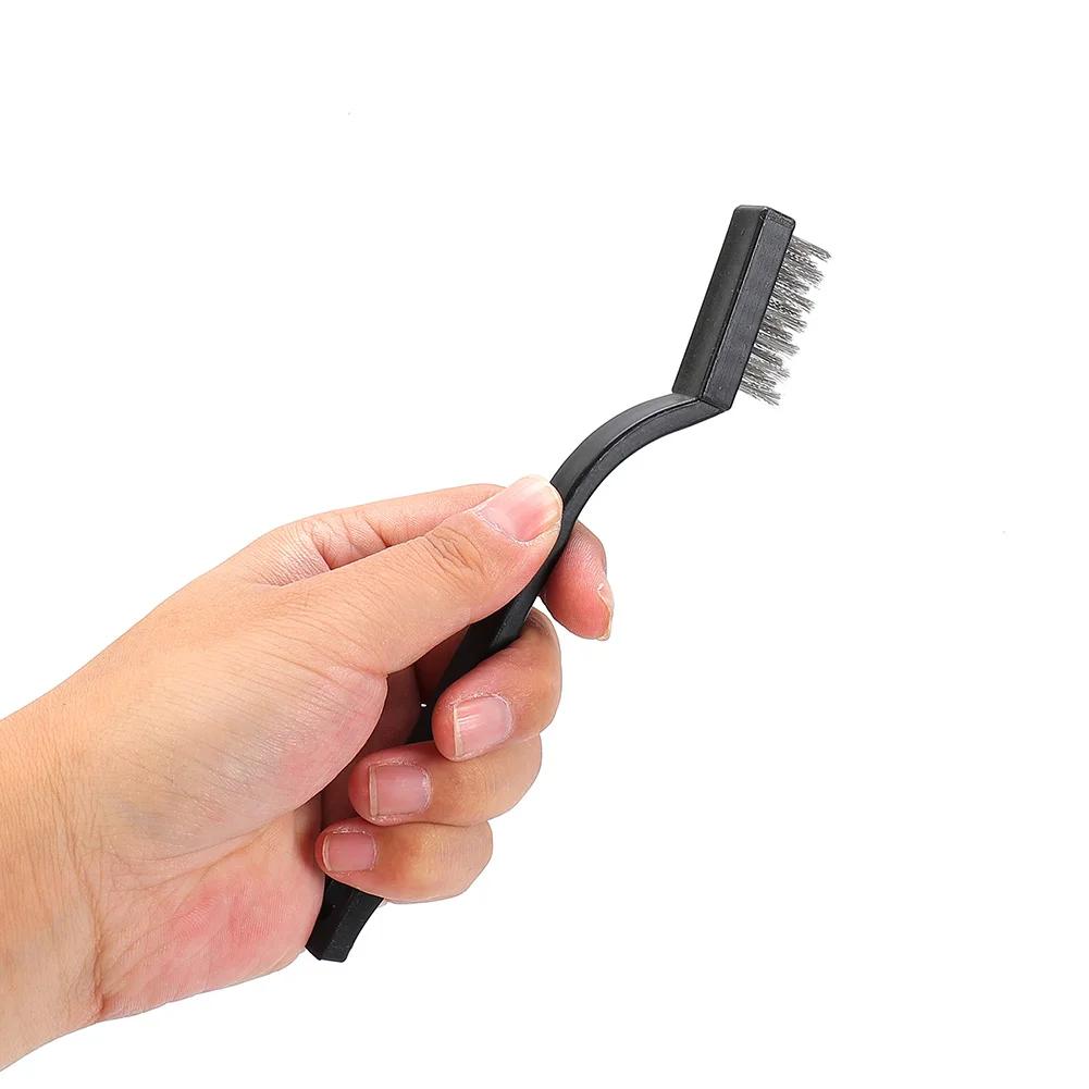 6pc set Small Wire Brushes Cleaning Brushes For Mechanical Part Derusting Remove Paint Accessories 17cmx1cm Stainless Steel Wire