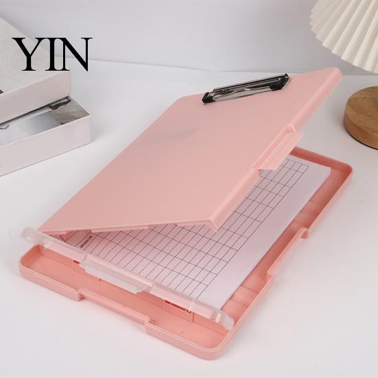 Letter Size Paper Holder for Office Plastic Clipboard with Storage And Pen Holder, Slimcase Lightweight Briefcase File Organizer Folder, Durable