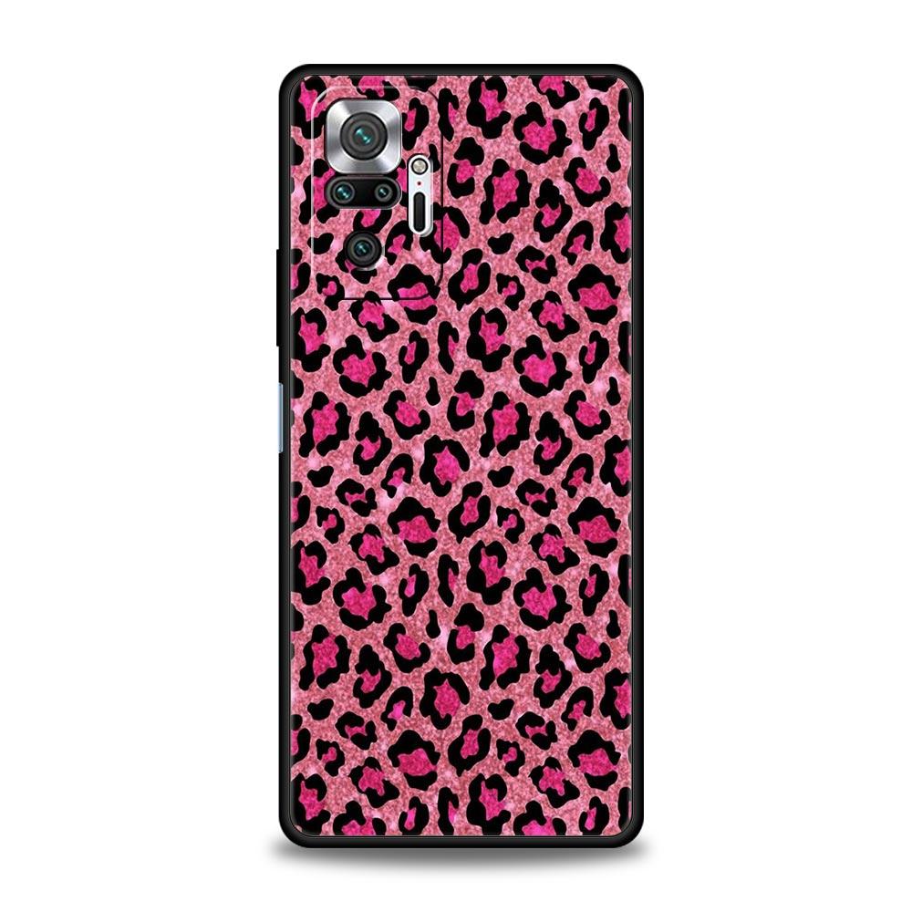 Phone Case For Xiaomi Redmi Note 13 12 5G 9S 9 8 10 11 Pro 9T 13C 12C 10C 9C 9A 7 Pro Soft Silicone Cover Leopard Cheetah Print