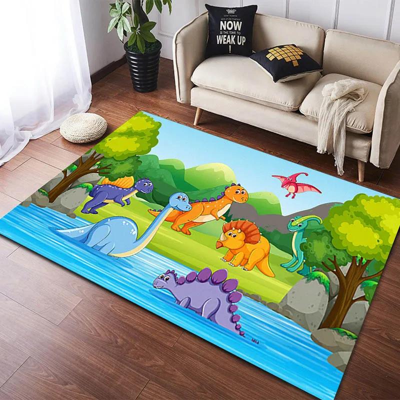 Dinosaur 3D Printed Carpet Children Rugs for Bedroom Living Room Anti-slip Baby Crawling Play Mat Rugs and Carpet for Boys Room