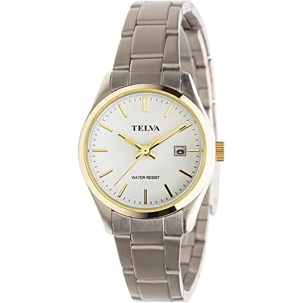 Crepha Analog Quartz Women s Watch 3ATM Water Resistant Calendar Function Stainless Steel Band 14mm White Gold
