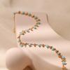 Exotic Style Crystal Beaded Simple Clavicle 18k Gold Plated Necklace