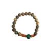 Retro Green Sandalwood Beaded Bracelet Women'S Summer New Chinese Couple Adjustable Hand Jewelry