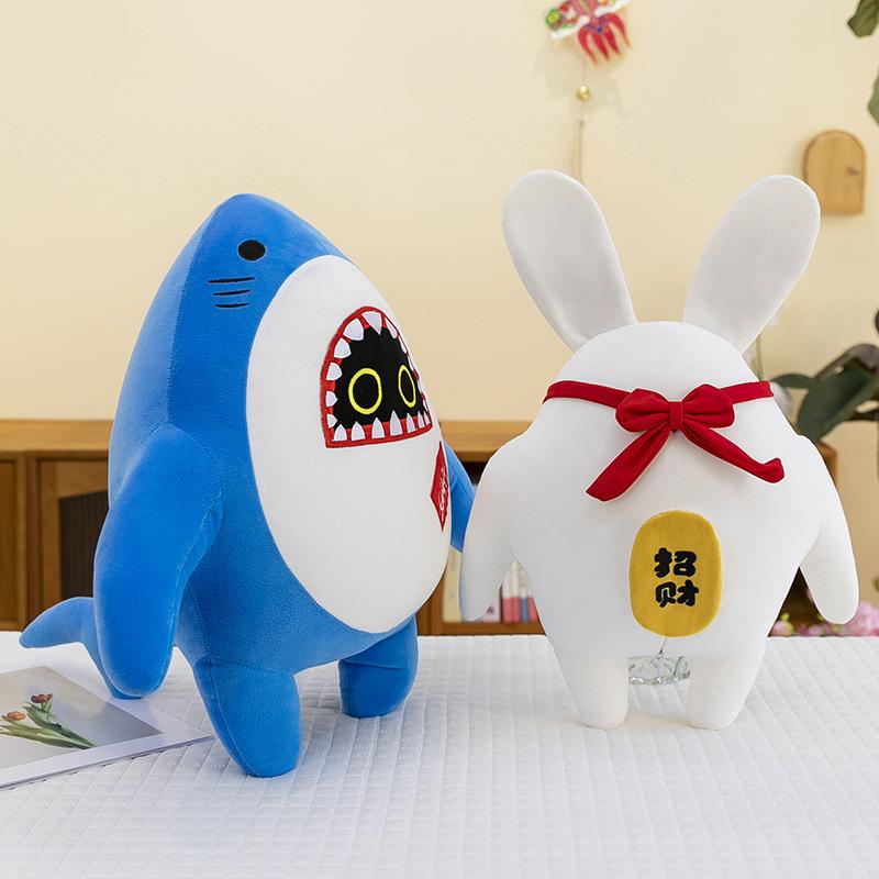 New Shark Cloth Plush Toy Rabbit Lucky Cloth Large Ragdoll Doll Girl Birthday Gift