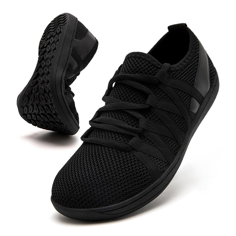 Wide Toe Barefoot Shoes for Women Unisex Minimalist Artificial Casual Sneakers Lightweight Adjustable Slip On Walking Shoe