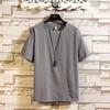 Herren Sommer Freizeit Locker T-Shirt Einfarbig O-Ausschnitt Basic Baumwolle100% Bequeme Kurzarm T-Shirts