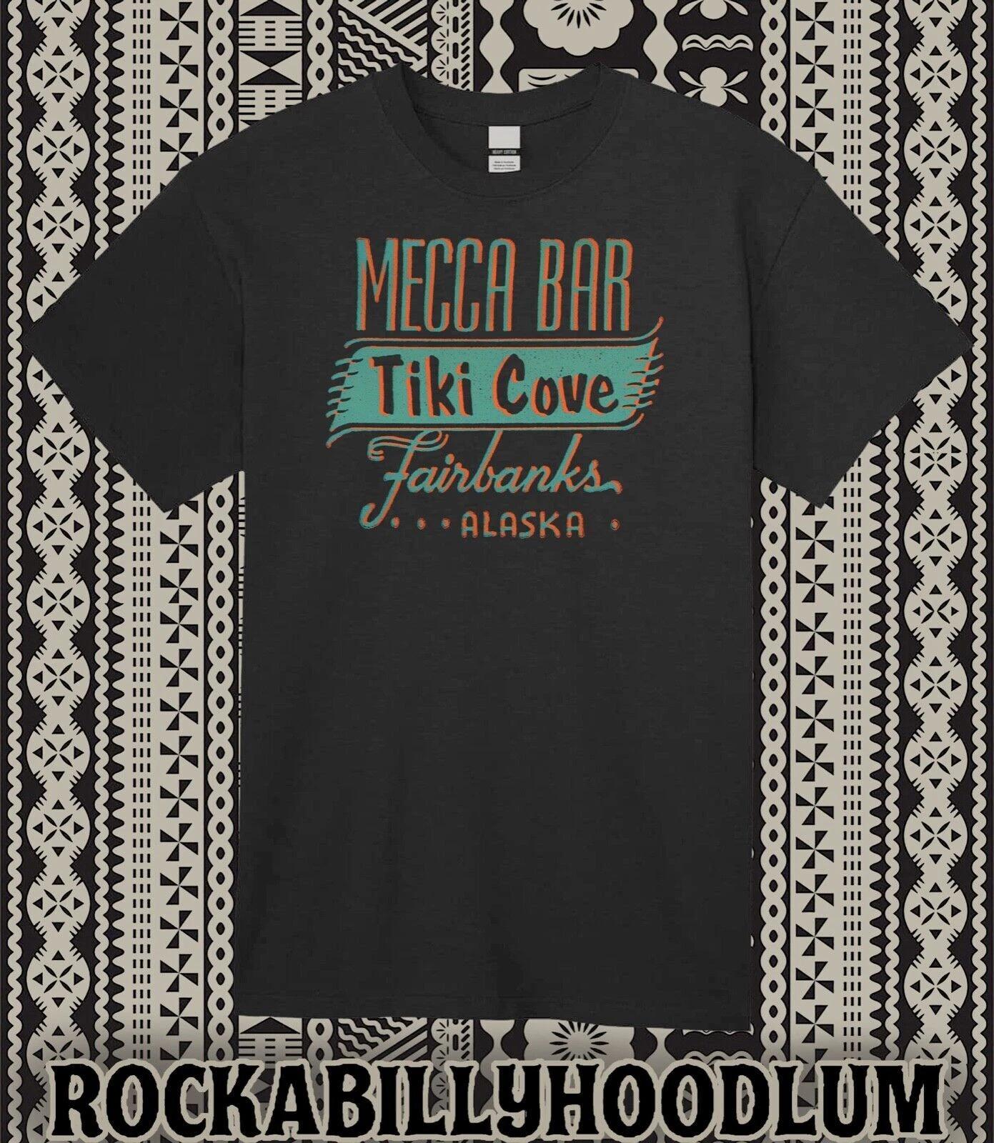 Retro Tiki Art Tee T Shirt 100% Cotton Mug Mecca Bar Tiki Cove Alaska XL