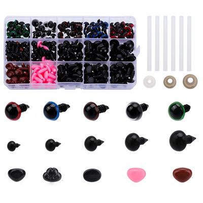 566PCS Plastic Safety Eyes and Noses for Amigurumi Crocheting Perfect for DIY Dolls and Teddy Bear Crafts