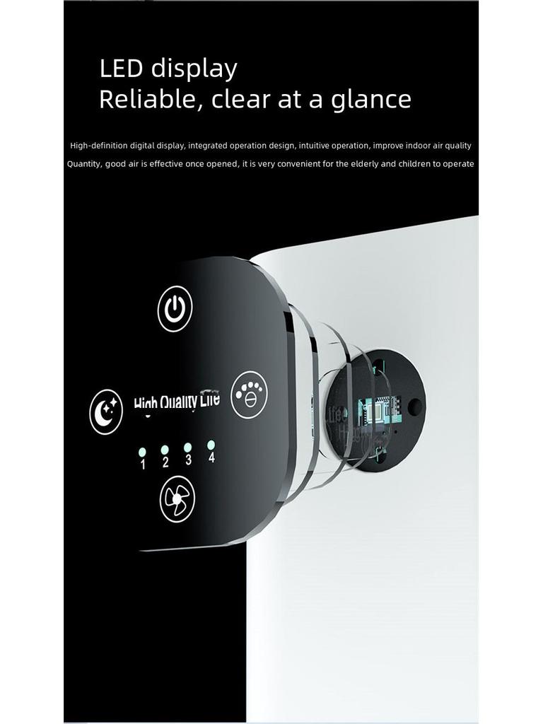 Purificador de aire para interiores con eliminación de formaldehído y esterilización por iones negativos