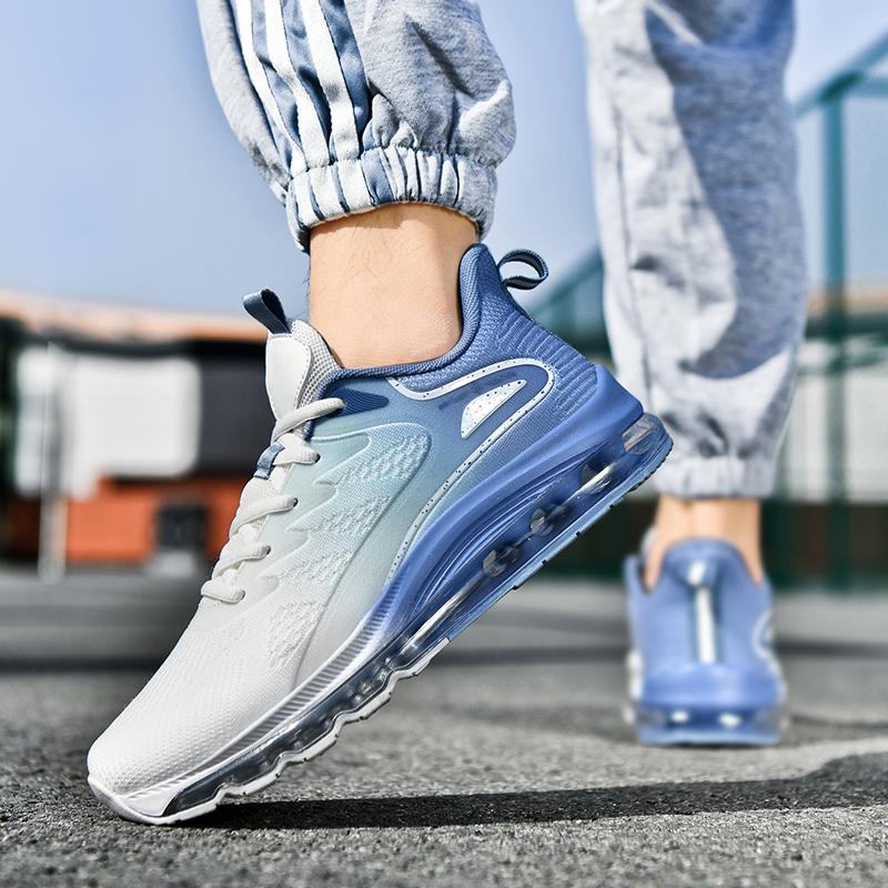 New Model Men'S Air Cushioned  Casual  Breathable Fashionable Running  Shock Absorption Anti Slip Lightweight Rebound Sneakers