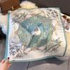 Silk Scarf New Fashion Silk Small Square Scarf Women's Flower Printing Mulberry Silk Silk Scarf Personalized Professional Decoration Scarf