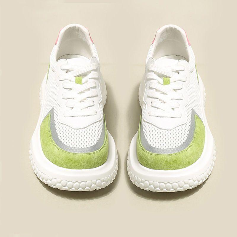 

Женская обувь Теннис Сетка Дышащая Женская обувь Зеленые Кроссовки Спорт Баскетбол Атлетическая Удобная и Элегантная Новинка A 35