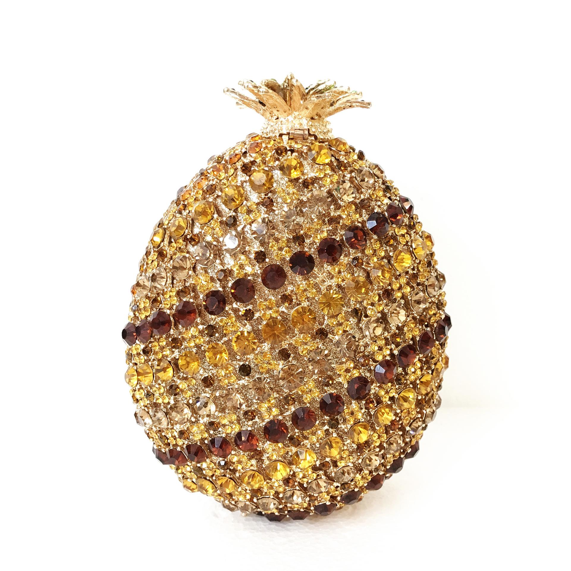 Pineapple-Shaped Rhinestone Evening Clutch Bag Crystal