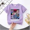 2026 New  K-POP Saja Boys Print Short-Sleeved Spring Summer Clothing for Boys and Girls Cute Polyester T-shirt for Boys and Girls