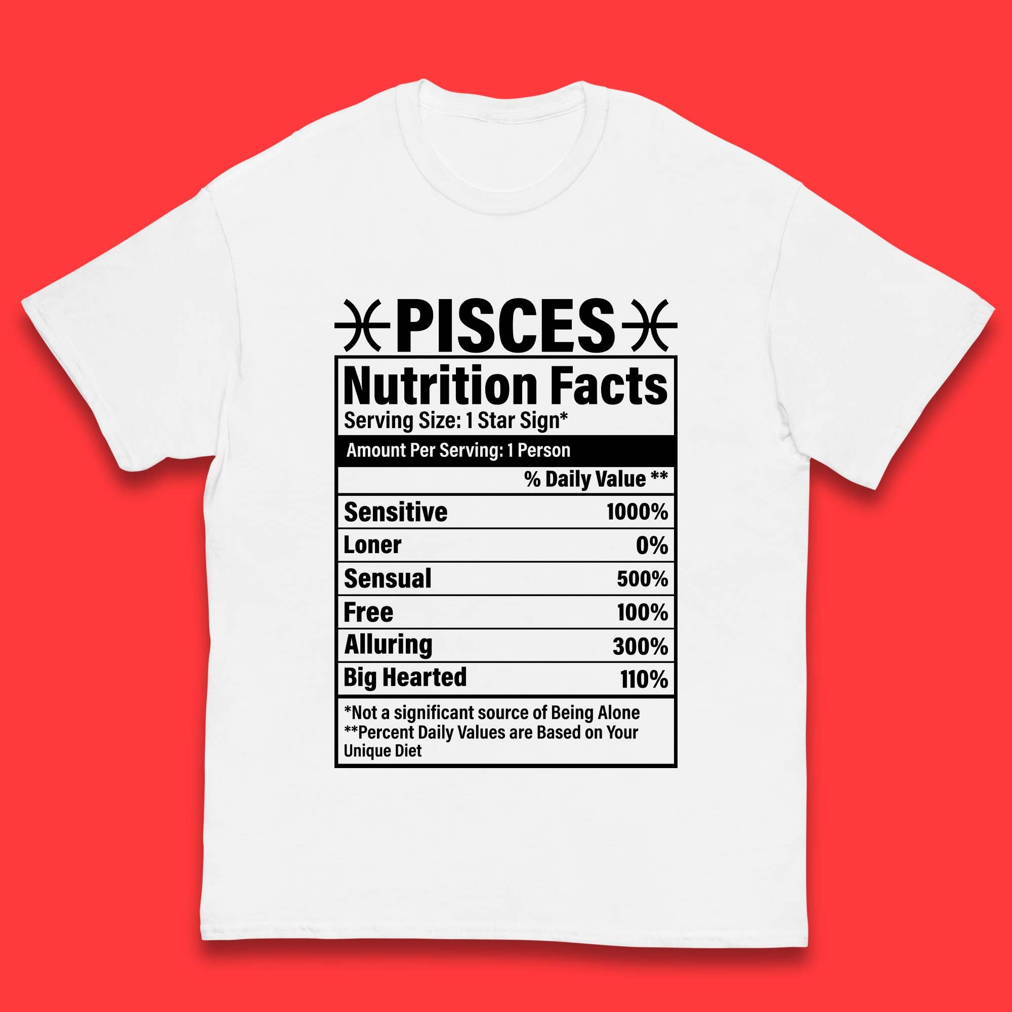 Pisces Nutrition Facts Kids T-Shirt 140