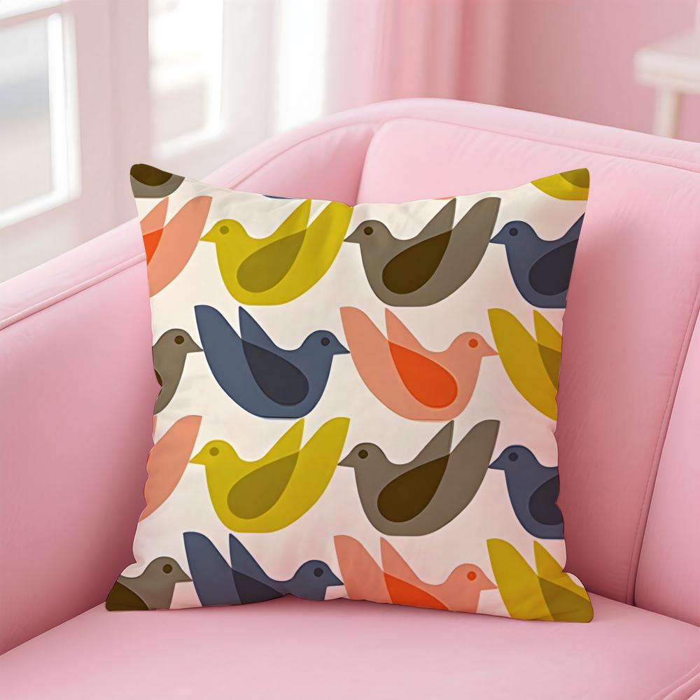 Aesthetic Art O-Orla Kiely Flower Stem Pillow Case Anti-dustmite Pillowcase Invisible Zipper Silky Short Plush Sofa Cushion Cove