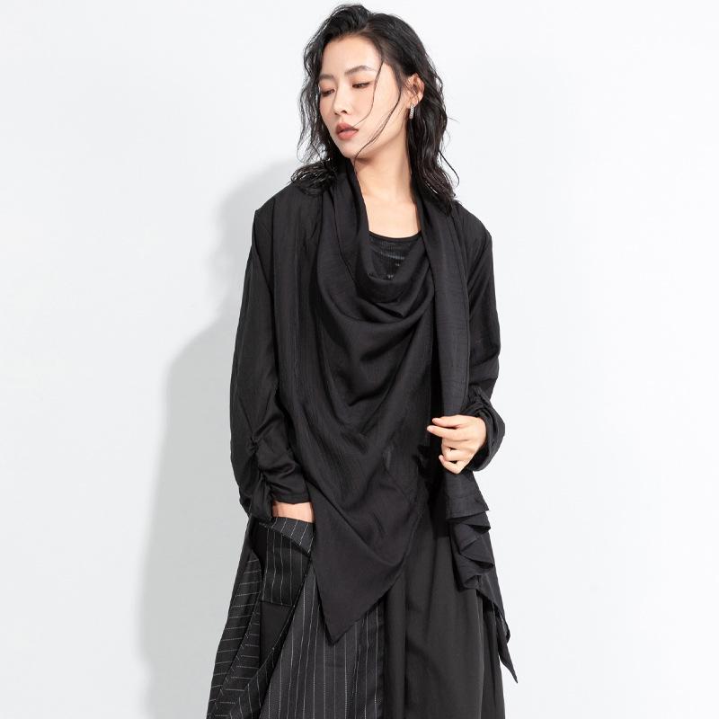 

2025 Autumn Women s Irregular Loose Multi-Wear Lightweight Top One size (90-150 jin)