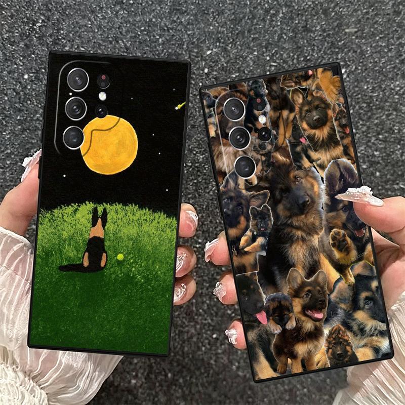 German Shepherd Dog Soft Phone Case for Samsung Galaxy S26 S25 Edge S24 Ultra S23 Plus S22 S21 FE S20 Black Cover Back Shell