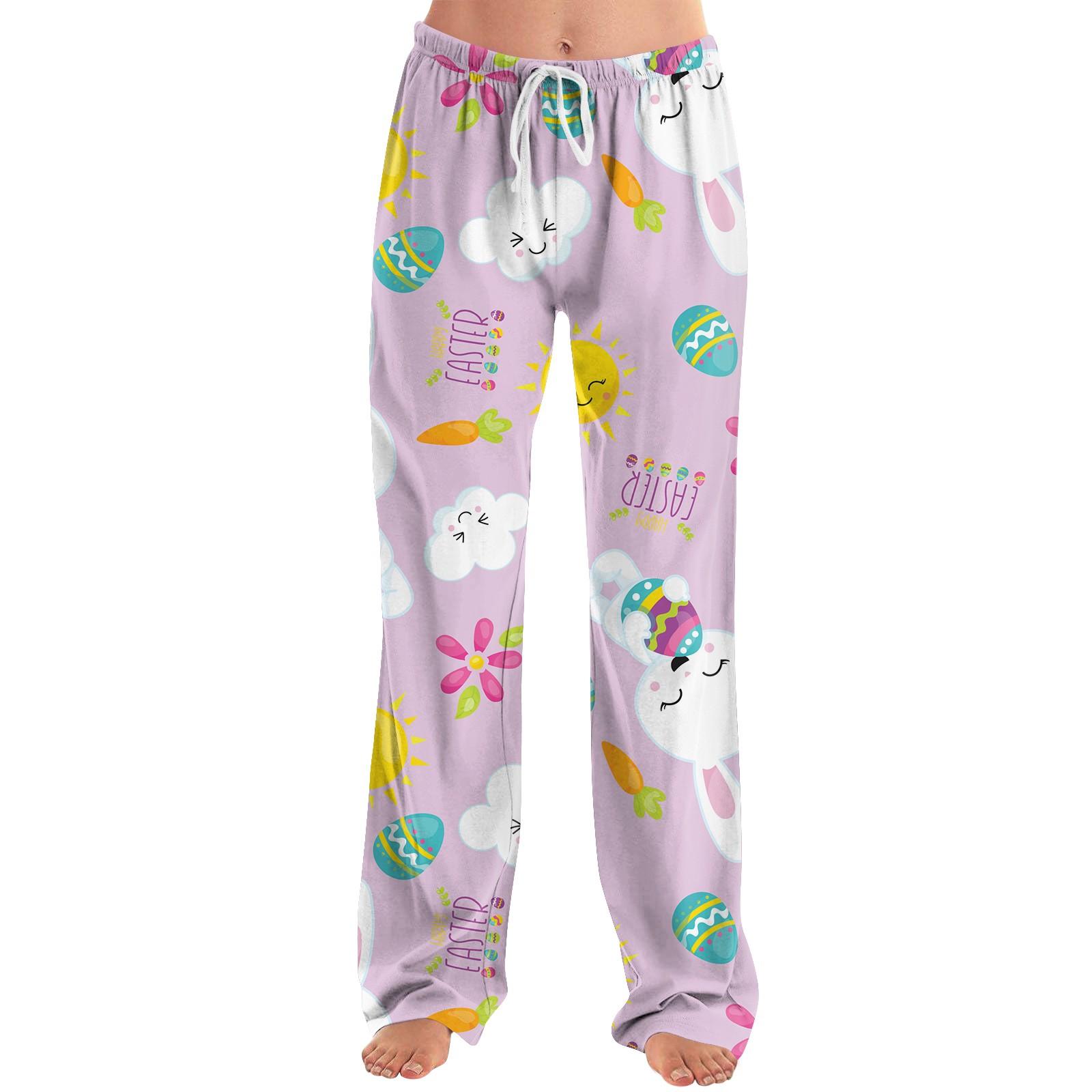 

Женские модные свободные повседневные брюки с пасхальным принтом L