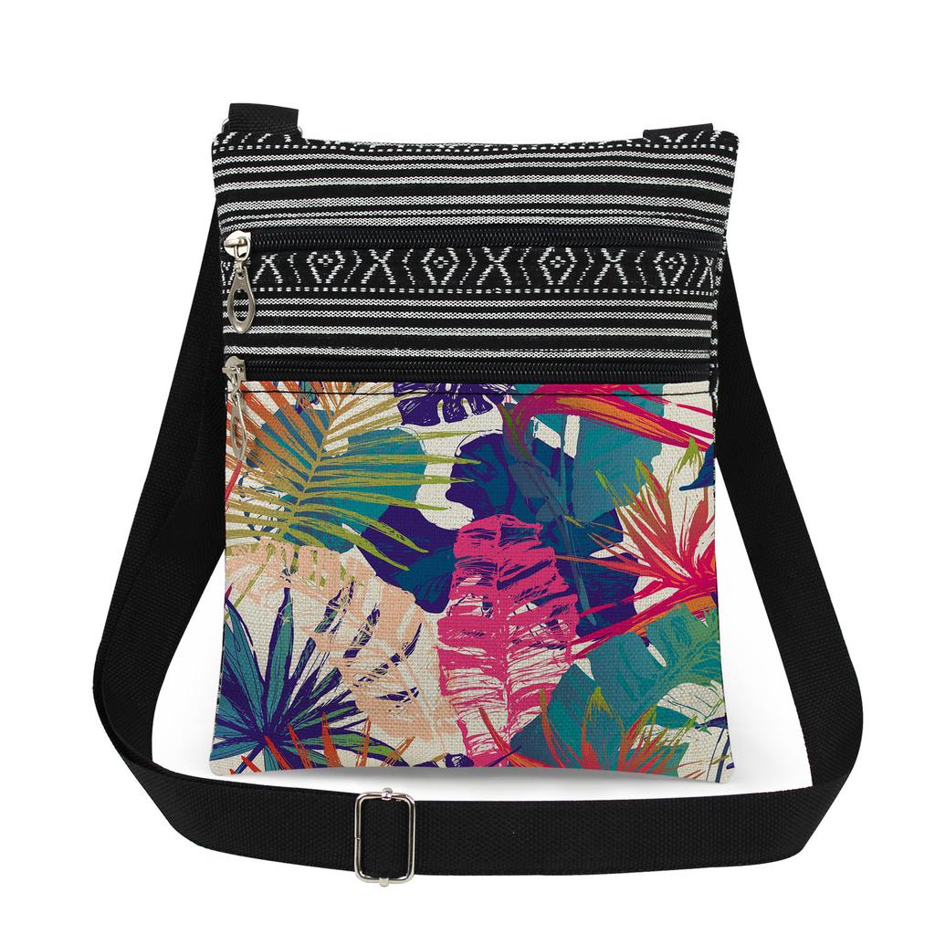 1 Stück Stofftasche mit Pflanzenmuster Damen Umhängetasche Posttasche 6918