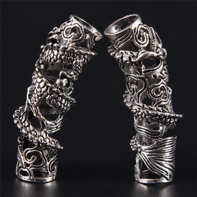 Vintage Dragon Dreadlock Koraliki Koraliki do włosów Pierścień Diy Bransoletka Biżuteria Ręcznie Rzemiosła