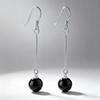 925 Sterling Silver Fashion Temperament Tassel Black and Red Manau Earrings Birthday Party Anniversary Gift
