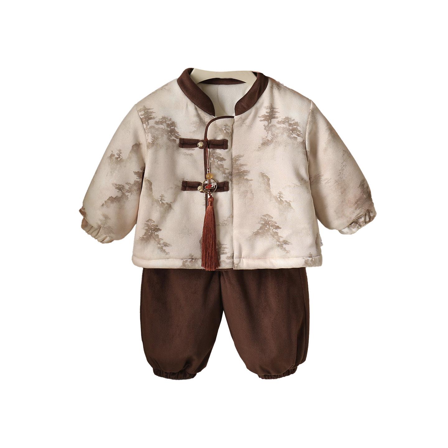 

Winter Infant & Toddler Chinese Style Fleece Two-Piece Set 80 cm