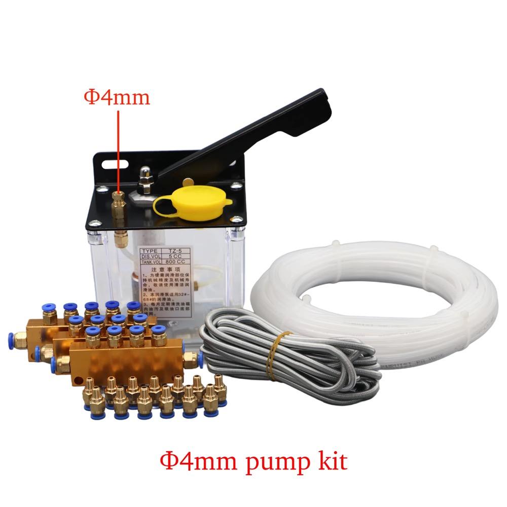 CNC Manual Lubrication Oil Pump Kit Oil Outlet 4mm 6mm TZ-5 Lubrication Pump for CNC Engraving Router