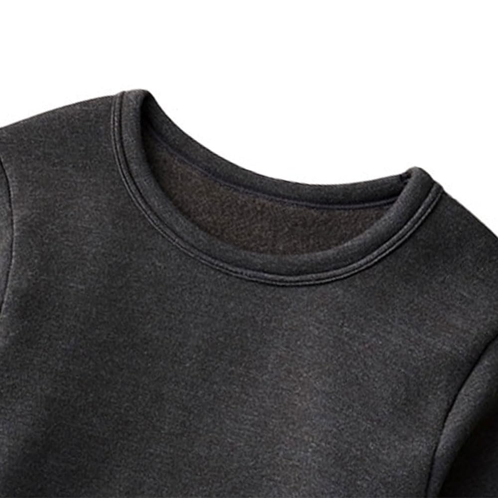 Gunze ADVANCE LABEL Long Sleeve Crew Wool Size M Shirt, Neck, 3/4 Sleeves, Blend, Brushed, Men's, Black,