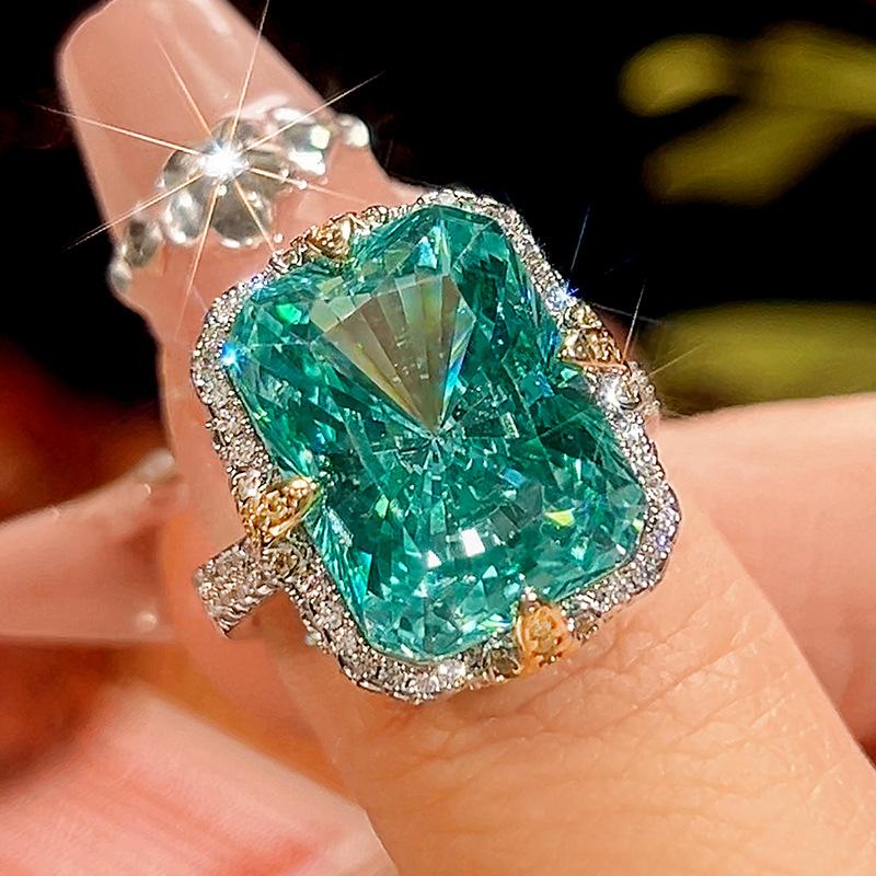 

Ювелирные изделия Симуляция Пара Зеленый Темперамент Толстый Квадратный Набор Главный 12 * 16-10 * 12