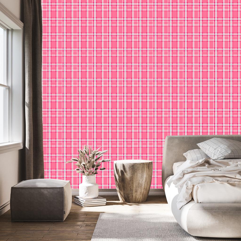 Candy Check Powder Pink Wallpaper for Living Room and Bedroom 50x1000