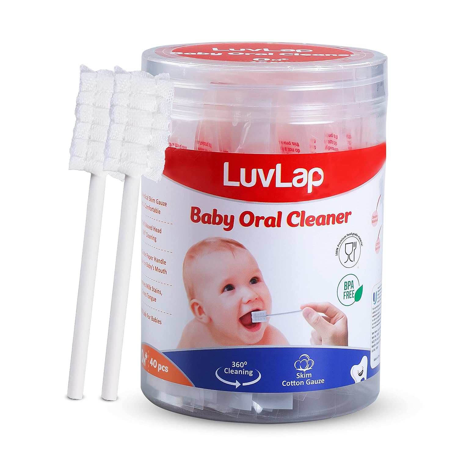 LuvLap Oral Care Disposable Mouth Swabs