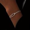 Double Layered Knotted Bracelet, Asymmetrical Splicing, Minimalist Design