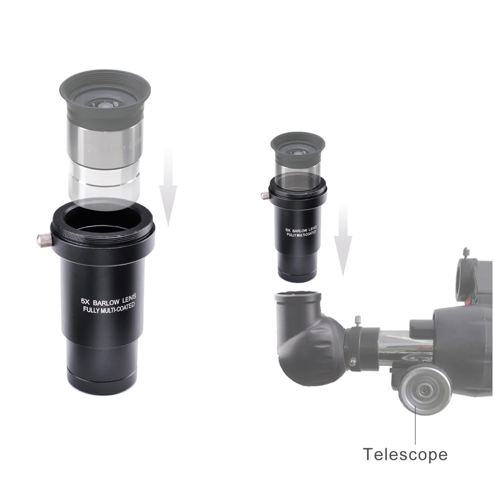 ANQILAFU Eyepiece Full Set 5x Barlow 2 Lunar 2 Polarizing Filters Optics for Images 1.25-inch 4mm/10mm/20mm Eyepieces, Lens, Filters, Multi-coated