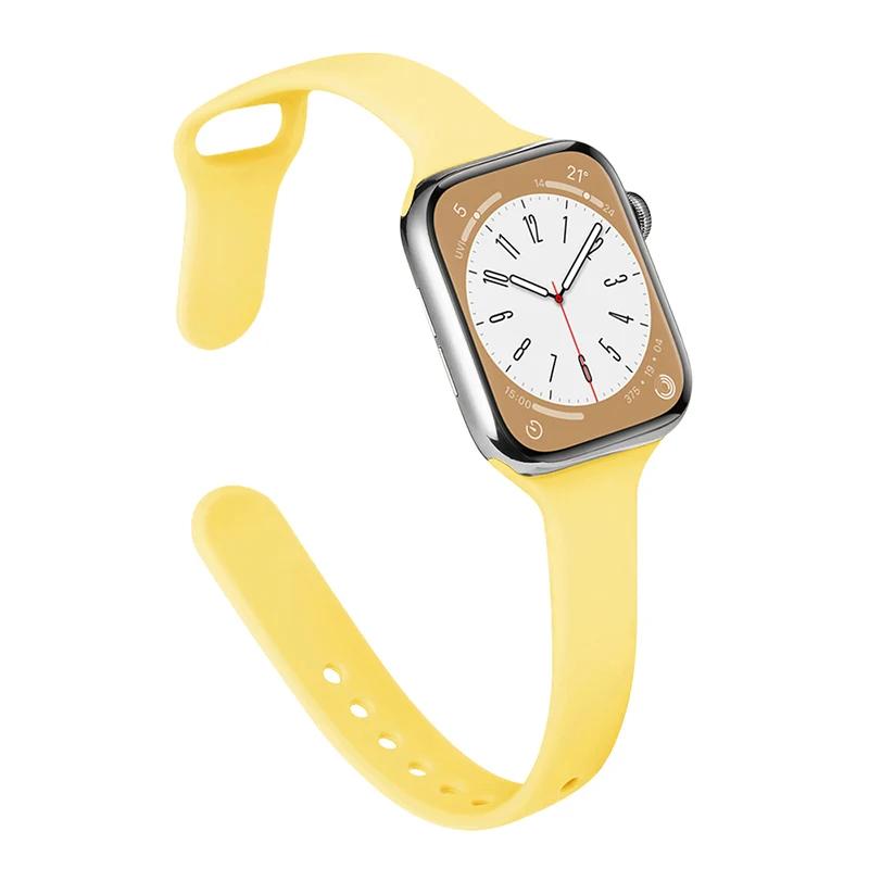 

Тонкий ремешок для Apple watch band 44 мм 40 мм 38 мм 42 мм ultra 49 мм Силиконовый браслет correa iWatch series 6 se 5 4 3 7 8 45 мм 41 мм 38MM 40MM 41MM