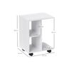 Wheeled Coffee Table - 45 X 35 X 58 Cm - White - Space-saving - Easy Mobility