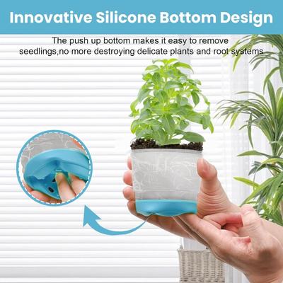 10/1 piezas Macetas Transparentes para Plántulas con Base de Silicona Reutilizables Iniciador de Semillas Agujeros de Drenaje Vasos de Siembra Maceta de Inicio