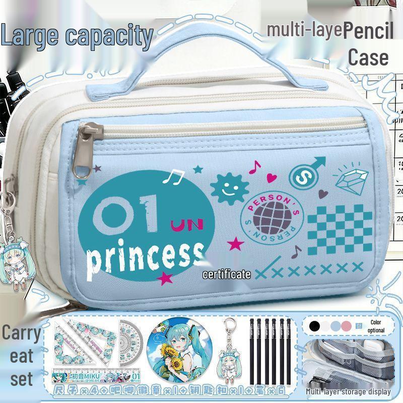 Astuccio Grande Capacità Hatsune Miku per Studenti e Ragazze - Borsa Portatile