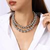 Exaggerated Round Ball Beads Necklaces for Women Men Handmade Beaded Choker Necklaces Punk Hip Hop Jewelry Gifts