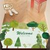 Entrance Door Mat Non-slip Dirt Scraper Cuttable Cartoon Forest Design Home Use