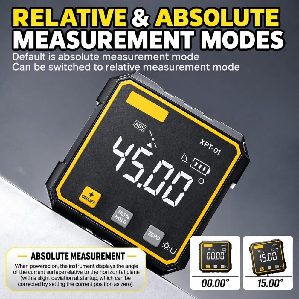 Digital Display Laser Inclinometer Dual Laser Cross Line Angle Gauge For Carpentry