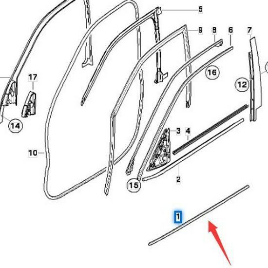 BMW X5 E70 Front & Rear Door Side Trim (Left & Right) - Part Nos: 51137158533, 51137158534