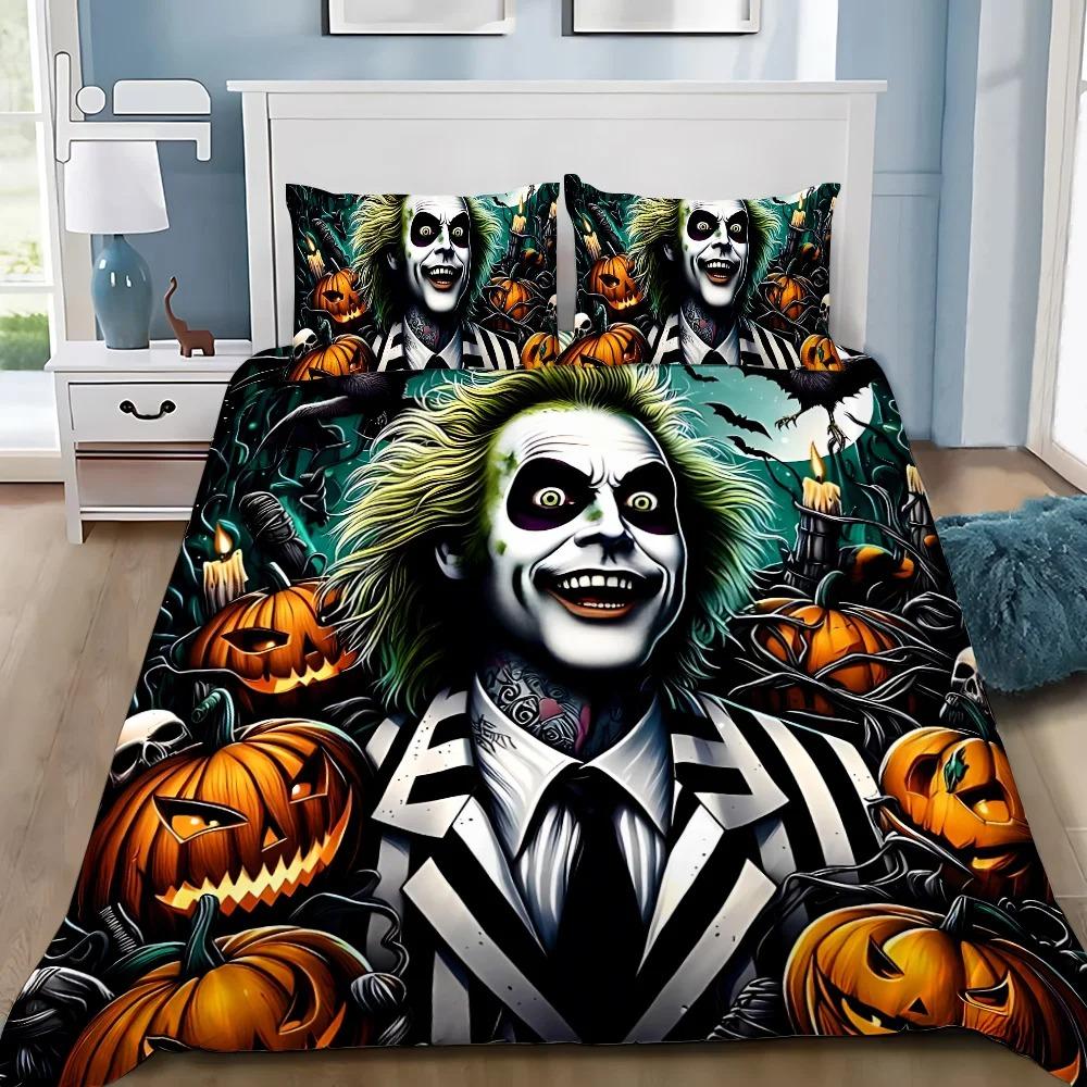 Duvet Cover Pillowcase Bedding Set Horror B-Beetlejuices Adult Boy Girl Bedroom Decoration Children Single Double Large Size