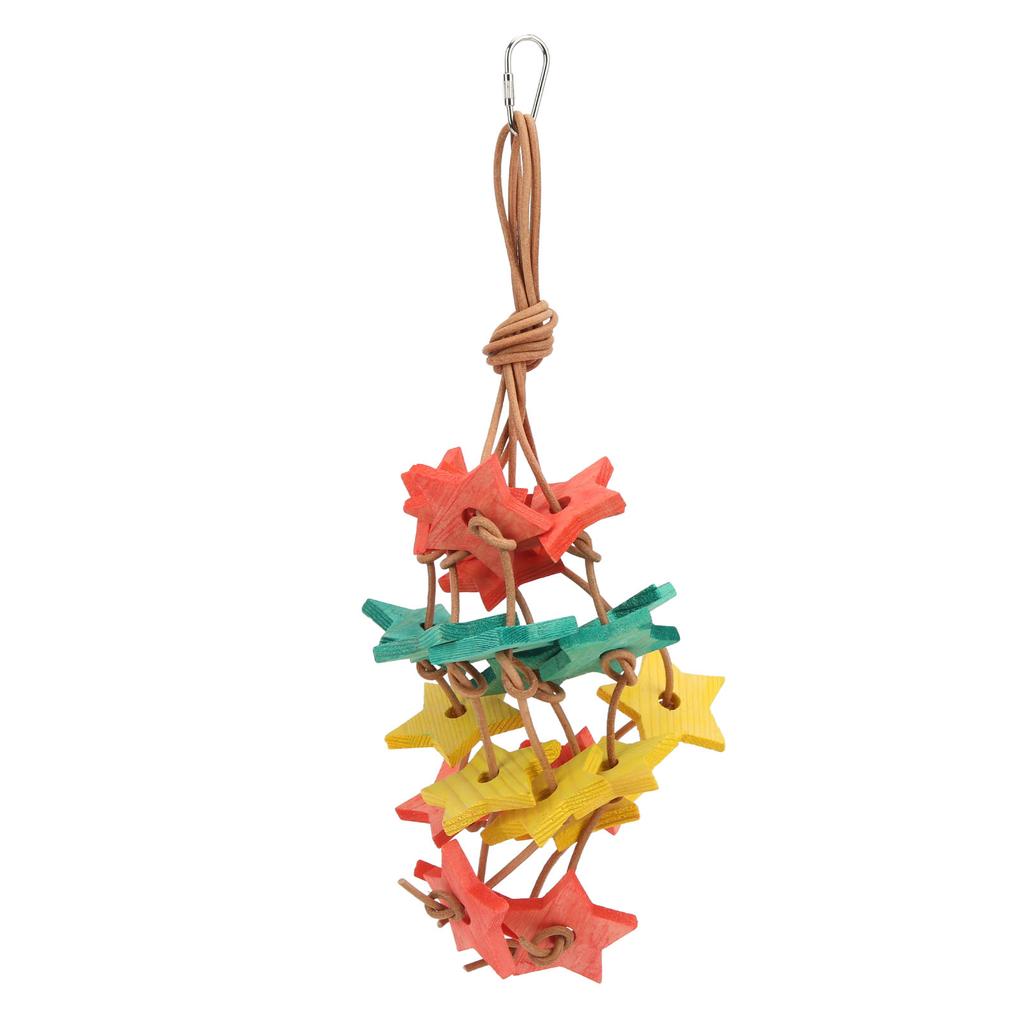 Bird Wood Star Toy Bite Resistant Parrot Wood Star Chewing Toy for Budgies Parakeet Cockatiel