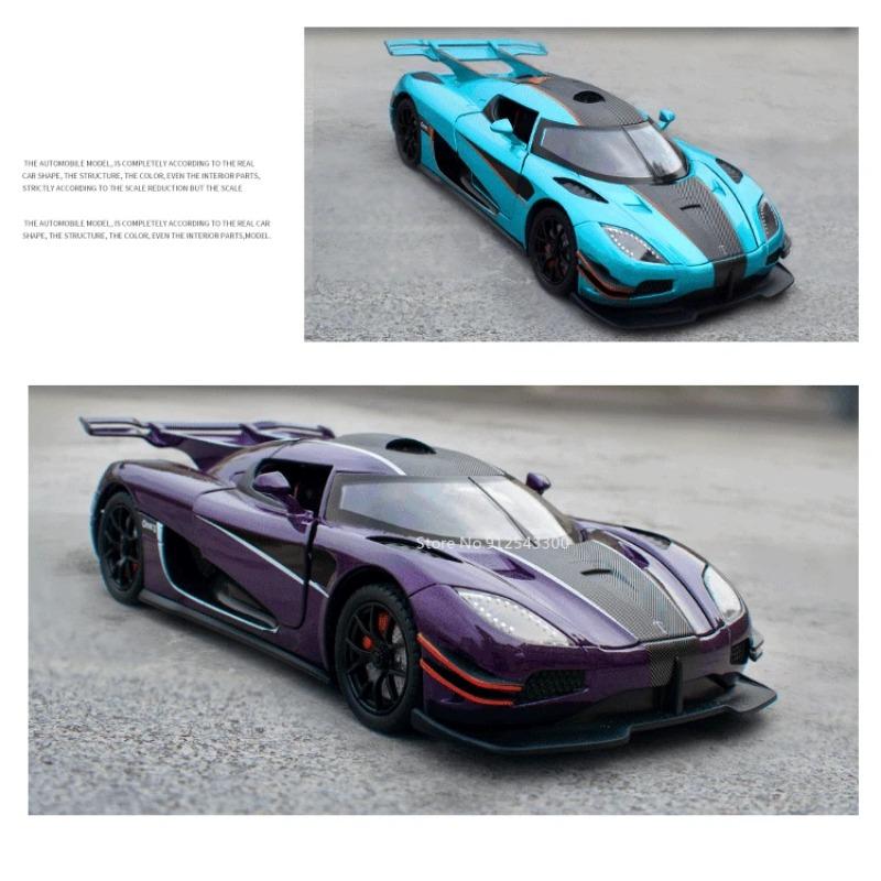 1/24 Koenigsegg One1 Alloy Model Samochodu Zabawka Diecast z Dźwiękiem i Światłem Pull Back Symulacja Skala Model Samochodu Zabawka dla Chłopca Prezent Urodzinowy